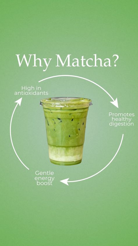 If you are looking for a healthier drink, this is your sign to switch to matcha!

Matcha has many benefits such as boosting brain function, promoting healthy digestion and much more!

Buy your matcha today from our website! Matcha Recipe Drinks, Boba Quotes, Matcha Flavors, Matcha Drink Aesthetic, Matcha Colour, Matcha Design, Matcha Health Benefits, Matcha Bars, Matcha Lover