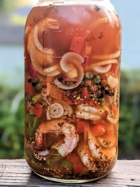 Blackening-Seasoning Pickled Shrimp - Insane in the Brine Pickled Shrimp Recipe, Pickled Shrimp, Blackening Seasoning, Blackening Spice, Pickled Eggs Recipe, Crawfish Recipes, Blackened Shrimp, Lemon Zester, Blackened Seasoning