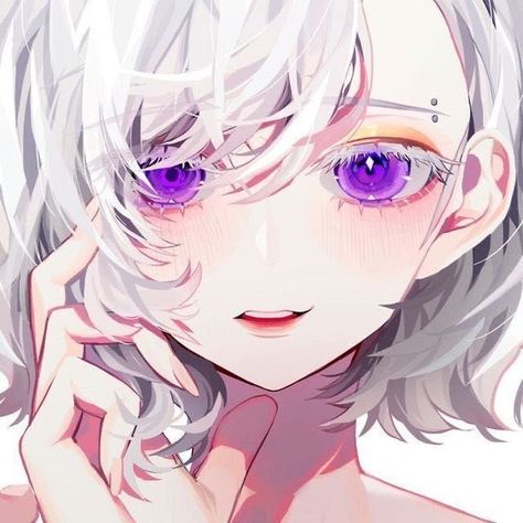 Purple Eyes, White Hair, Purple, Hair, Anime, White