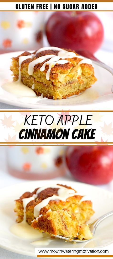 Keto Apple Cinnamon, Sugar Free Apple Cake, Low Carb Fall Desserts, Cinnamon Cake Recipes, Apple Cinnamon Cake, Keto Lasagna, Low Carb Cake, Postre Keto, Cinnamon Cake