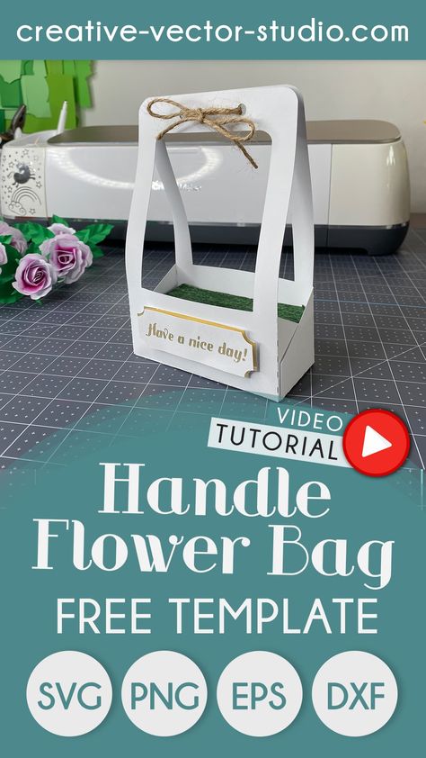 Handbag Svg File Free, Flower Packaging Template, Packaging Template Design Free Printable, Free Svg Templates, Paper Bag Template Free Printable, Flower Box Template, Flower Bouquet Template, Wrap A Bouquet In Paper, Paper Bag Template