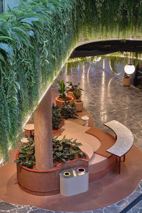 Green Lobby Design, Community Centre Design, Biophilia Interior Design, Architecture Notes, Green Lobby, Danish Architecture, Australian Interior Design, Mall Design, Interior Design Awards