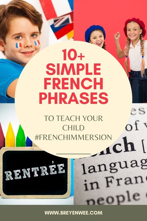 French School: First French Phrases For Kids — Breyen Wee French Games For Kids, French Language Learning Kids, Common French Phrases, Verbs For Kids, Useful French Phrases, French Practice, Learn To Speak French, French Kids, Speak French