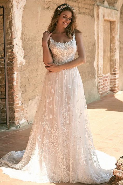 A fairy tale ball gown feels perfect for the bride-to-be. Our team can’t get enough of that for your bridal vision. Collect this to your wedding dress ideas. Ethereal Wedding Dress, Short Engagement, Beautiful Bridal Dresses, Blush Gown, Lace Wedding Gown, Ivory Gown, Maggie Sottero Wedding Dresses, Malibu Wedding, Ship Wedding