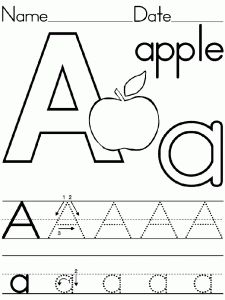 Letter A Worksheets - Preschool and Kindergarten Alphabet Letter Worksheets, Letter Worksheets For Preschool, Apple Preschool, Handwriting Practice Worksheets, Alphabet Worksheets Preschool, Worksheet For Kids, Worksheets Preschool, The Letter A, Letter Worksheets