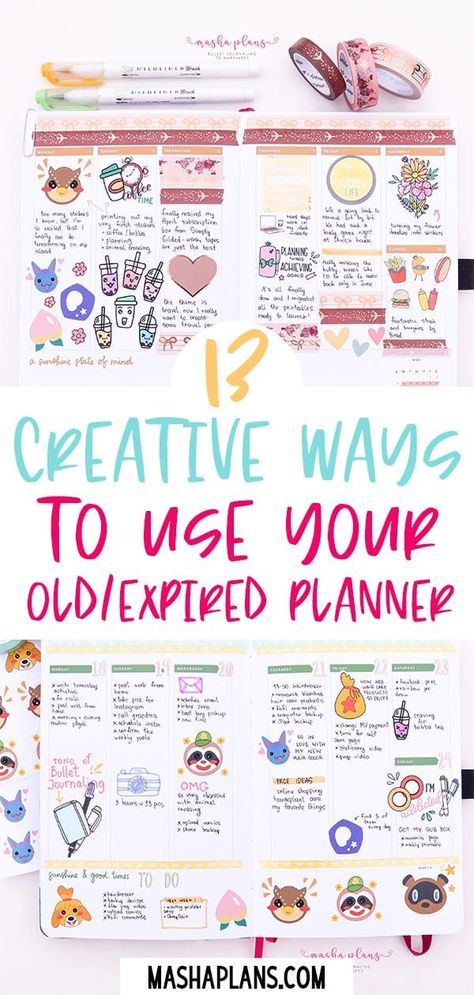 What to do with your old planers? I'll show you how to reuse and repurpose your old and unused dated planners. Put those beautiful planners to good use with these 13 fun ideas. Go Girl Planner, Decorating Planner Ideas, How To Use Stickers In Your Planner, What To Do With Old Planners, Happy Planner Journaling Ideas, Happy Planner Page Ideas, Happy Planner Decorating Ideas, Planner Decorating Inspiration, Planner Ideas Decoration