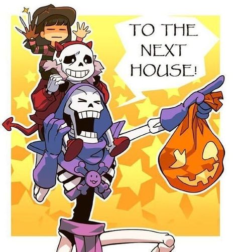 ✨💛 Yo! hello there! 💛✨ on Instagram: “💛 *[Happy halloween!! 🎃🦇] . Artist: Kimisouka Source: Deviantart . #undertale #frisk #sans #papyrus #undertalesans #undertalefrisk…” Skeletor Costume, Halloween Undertale, Halloween Band, Mega Lucario, Frans Undertale, Sans And Papyrus, Undertale Pictures, Halloween Memes, Undertale Memes