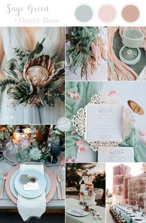 spring and summer sage green and dusty pink wedding colors Green And Dusty Pink Wedding, Dusty Pink Wedding, Vintage Wedding Colors, Dusty Pink Weddings, Pink Wedding Colors, Wedding Color Combos, Spring Wedding Colors, Summer Wedding Colors, Have Inspiration