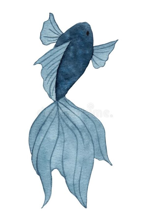 Fish sketch. Hand drawn blue fish illustration. Simple,stylized style. stock photos Easy Fish Drawing, Underwater Drawing, Fish Sketch, Sea Drawing, Whimsical Art Journal, Drawn Fish, Blue Drawings, Illustration Simple, Sea Life Art