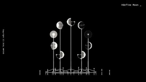 whyixd creates 9 rotating light installations in taiwan inspired by the moon's rotations Ramadan Installation, Moon Installation, Technology Installation, Museum Interior, Peacock Wall Art, Black And White Stars, Urban Lighting, Lighting Concepts, Exhibition Display