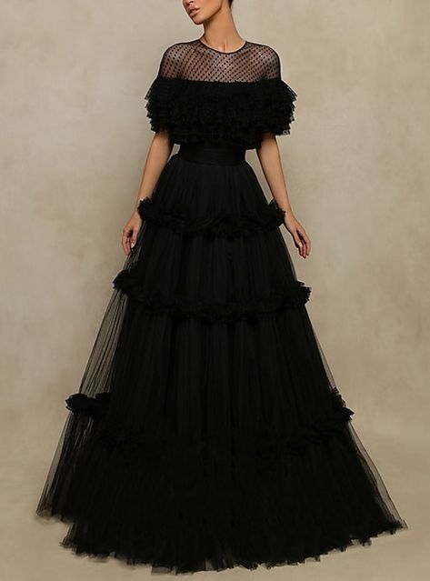 Black Floor Length Dress, Ruffle Prom Dress, Short Noir, Prom Dresses Elegant, Dresses Formal Elegant, Evening Dresses Cocktail, A Line Prom Dresses, Black Short Dress, Dresses Elegant