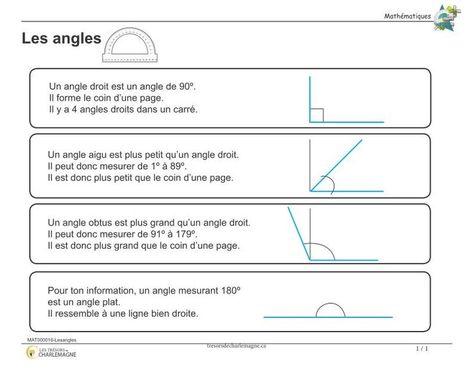 Les angles Grade 6 Math, Les Angles, French Language Learning, French Language, Math For Kids, Fun Math, Math Games, Math Lessons, Phonics