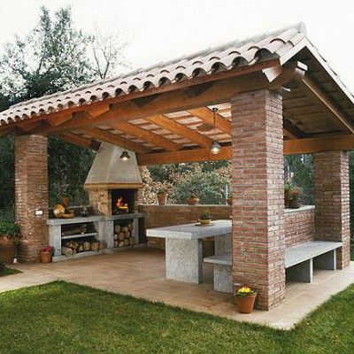 Rustic Pergola, Jardim Diy, Outdoor Kitchen Decor, Desain Lanskap, Backyard Pavilion, Backyard Kitchen, Outdoor Kitchen Patio, Apartment Patio Decor, Pergola Patio