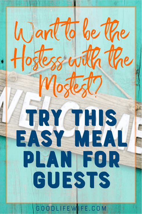 This easy meal plan for guests will make being a hostess fun again. People feel welcome when you're calm and organized...and they get great food! Plan Ahead Meals, Easy Meal Plan, Easy To Cook Meals, Lunch Party, Food Budget, Simple Menu, Make Ahead Lunches, Easy Meal Plans, Weekend Meals