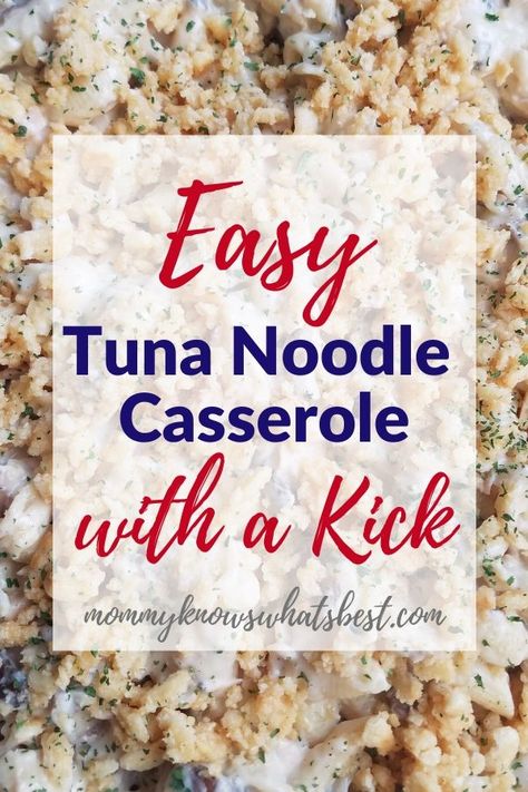 This easy tuna noodle casserole recipe can be made in a pot and served or it can be prepared ahead of time and baked in a casserole dish. I add Old Bay! | tuna casserole recipes