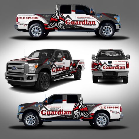 Guaranteed: modern roofing company needs a design for a beautiful truck! | Car, truck or van wrap contest | 99designs Truck Wrap Design, Auto Graphics, Truck Wrap, Truck Graphics, Vehicle Signage, Van Wrap, Car Wrap Design, Cool Vans, Van Design