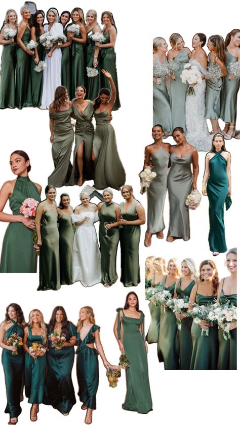 Dark Green Bridesmaid, Dark Green Bridesmaid Dress, Green Bridesmaid, Different Shades Of Green, Green Bridesmaid Dresses, Green Tones, Bridesmaids Dresses, Dark Teal, Wedding Saving