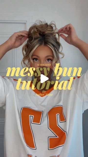 Lexie Marie on Instagram: "Messy Bun Tutorial➰🍑✨" Styled Messy Bun, Boho Hairstyles Updo Messy Buns, Messy Updos For Medium Length Hair Tutorial, Neat Messy Bun, Medium Length Hair Bun Messy Updo, Messy Bun Easy Tutorial, Cute Easy Messy Hairstyles, Messy Bun With Front Pieces Out, Quick Messy Updo