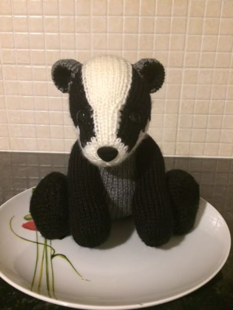 Badger Knitting Pattern, Free Badger Crochet Pattern, Honey Badger Crochet Pattern Free, Crochet Badger Pattern, Crochet Badger Pattern Free, Badger Crochet Pattern Free, Badger Crochet Pattern, Crochet Badger, Knitting Patterns Toys