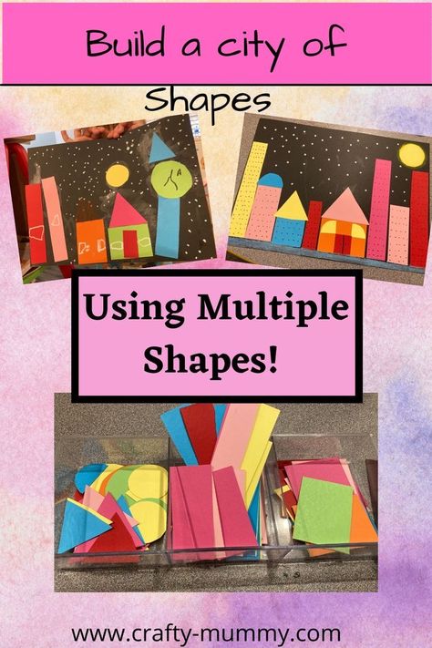 Building Crafts For Preschoolers, City Kindergarten Activities, My Community Art Preschool, Preschool Buildings Theme, Construction Activity For Preschool, Math Building Activities Preschool, Math Construction Activities, My City Preschool Activities, Building With Shapes Preschool