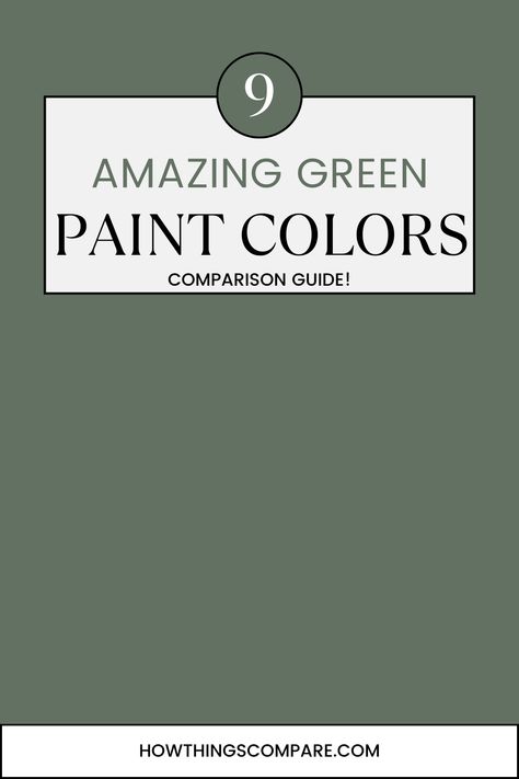 Comparison guide showing 9 different green paint colors. Learn about Essex green, Cushing green, and many others! Find out if a green paint color is right for your space! Fields Of Green Valspar, Green Paint With Wallpaper, Norway Spruce Benjamin Moore, Hunter Green Living Room Walls, Green Bedroom Colors Paint, Green Mudroom Walls, Bm Cushing Green, Best Green Paint For Furniture, Crushing Green Benjamin Moore