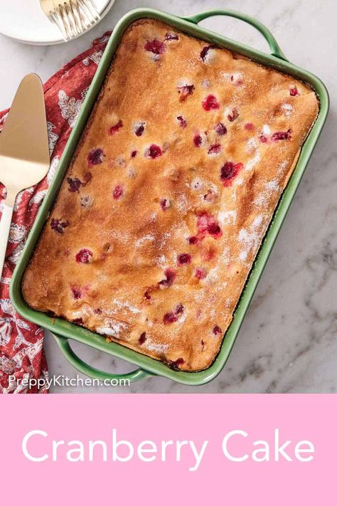 Buttery, moist, and laced with juicy cranberries, this festive cranberry cake is a must-try this holiday season! You will love the sweet-tart flavor and incredibly tender crumb of this simple cake. Christmas Cranberry Loaf Cake, Christmas Cake Cranberry, Fresh Cranberry Cake Recipes, Dried Cranberry Cake Recipes, Kitchen Zepeto, Cranberry Almond Cake, Cranberry Cake Recipes Easy, Cranberry Christmas Cake Recipe, Cranberry Bundt Cake Recipes