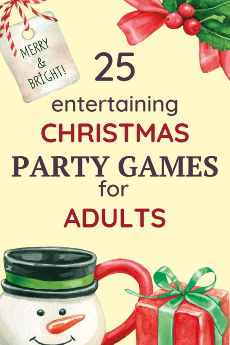 Whether you are hosting a Christmas party at home or work these games will turn it into a fun-filled and an action-packed event. Staff Party Christmas Games, Christmas Games Work Party, Game Ideas For Christmas Parties, 25 Days Of Christmas Ideas For Work, Fun Games For Parties Adults, Work Christmas Party Game Ideas, Fun Holiday Games Christmas Parties, Simple Christmas Games For Adults, Employee Christmas Games