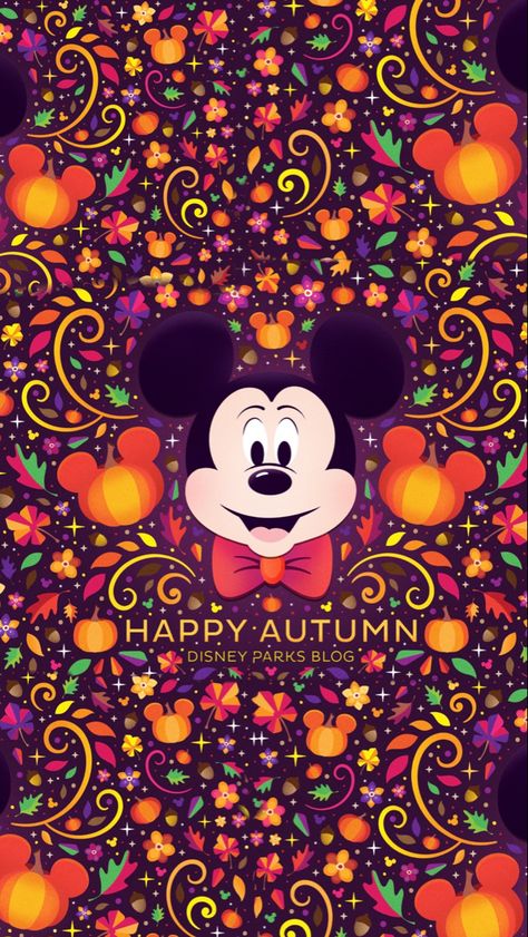 Disney Autumn Wallpaper, Disney Fall Wallpaper, Fall Mickey Mouse, Disneyland Iphone Wallpaper, Disney Autumn, Halloween Desktop Wallpaper, Disney Characters Christmas, Disney Fall, Happy Thanksgiving Pictures