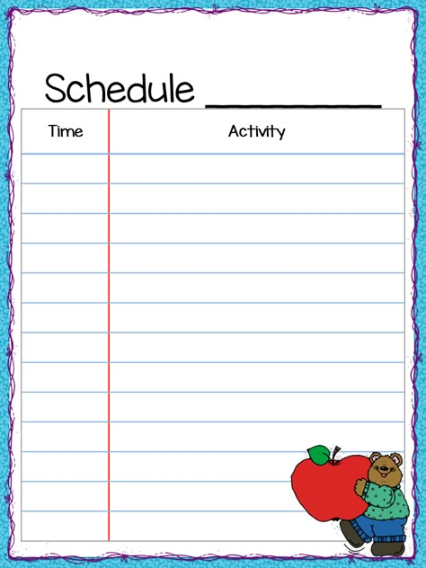 Class Schedule - Freebie! Classroom Daily Schedule, Kindergarten Schedule, Master Schedule, Class Schedule Template, Hourly Schedule, Classroom Schedule, Daily Schedule Template, School Timetable, Week Schedule