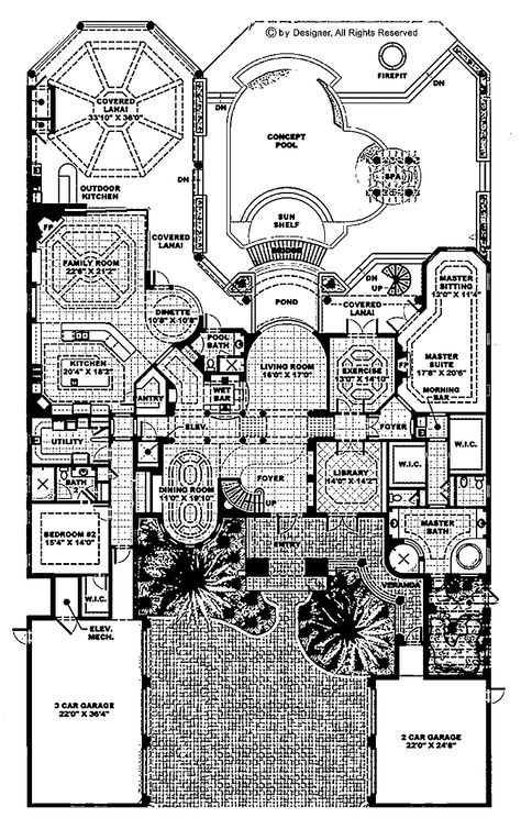 Mediterranean Floor Plans, Mediterranean Floor, Mediterranean Style House, Mediterranean Style House Plans, House Plans Mansion, Mansion Floor Plan, Dream Mansion, Mediterranean Design, Modern Mansion