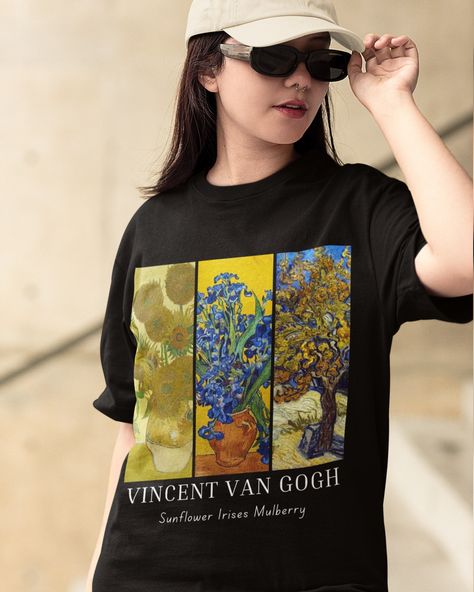 Van Gogh Painting, Oversized Crop Top, Vincent Van Gogh Paintings, Van Gogh Paintings, T Shirt Oversized, Vincent Van Gogh, Cropped Hoodie, Oversized Tshirt, Crop Tank