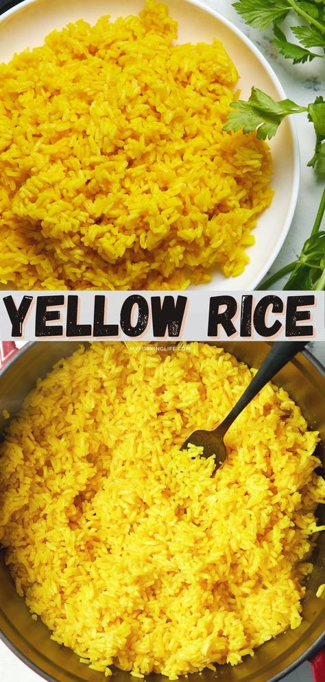 Easy Yellow Rice, Yellow Rice Recipe, Chicken And Yellow Rice, Yellow Rice Recipes, Ecuadorian Food, Rice Side Dish Recipes, Rice Side, Rice Side Dishes, Yellow Rice