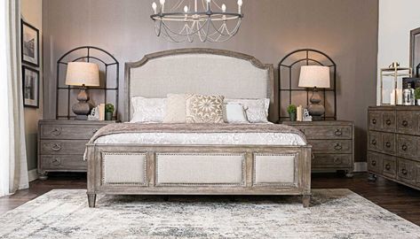 Show details for Riverside 3-Piece Bed, Dresser, Mirror & Nightstand King Bedroom Sets, Dresser Mirror, King Bedroom, Mirrored Nightstand, Living Room Shop, Bedroom Night Stands, Master Bedrooms Decor, Bedroom Collection, Bedroom Furniture Sets