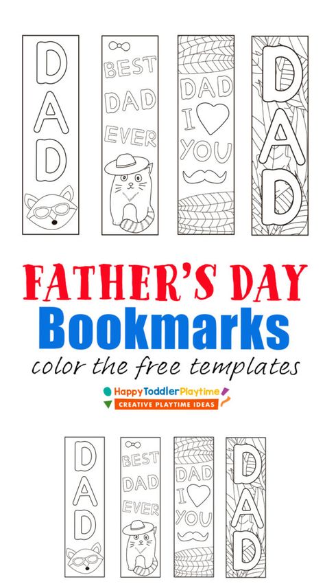 Fathers Day Bookmark From Kids, Father’s Day Bookmark, Fathers Day Bookmark, Fathers Day Printables, Free Printable Bookmarks, Father's Day Activities, Free Printable Crafts, Father's Day Specials, Bookmark Craft