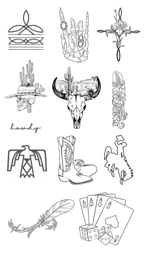 Western Flash Tattoo, Western Flash, Western Patchwork, Western Tattoo, Western Tattoos, Patchwork Sleeve, Tattoo Stencil, Tattoo Flash, Board Ideas