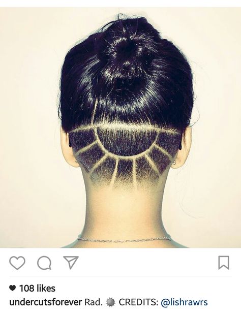 Undercut Small Undercut Designs, Undercut Hairstyles Women Design, Under Cuts For Women Designs, Under Shaved Hair Designs, Undercut Patterns Women, Easy Undercut Designs, Female Undercut Designs, Undercut Triangle, Girl Undercut Design