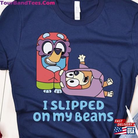 I Slipped On My Beans T-Shirt Bluey Family Shirt Cartoon Classic Sweatshirt Check more at https://tourbandtees.com/product/i-slipped-on-my-beans-t-shirt-bluey-family-shirt-cartoon-classic-sweatshirt/ Bluey Designs, Funny Granny, Bluey Shirt, Bluey Family, Classic Sweatshirt, Family Shirt, Halle, Cricut Crafts, Family Shirts