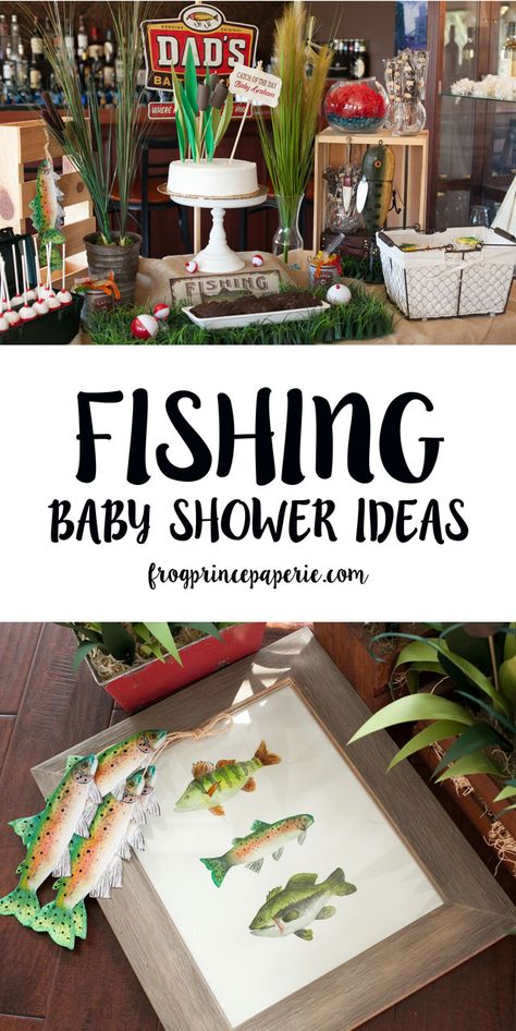 Watercolor Fishing Baby Shower ideas Fishing Baby Shower Ideas, Baby Shower Table Set Up, Fishing Baby Shower, Watercolor Fishing, Fishing Baby Shower Theme, Baby Shower Party Food, Baby Shower Fishing, Fishing Baby, Baby Fish