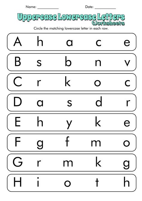 Uppercase Lowercase Letters Worksheet Upper Case Lower Case Activities, Upper And Lower Case Letters Tracing Printables Free Pre School, Lowercase Letters Worksheet, Uppercase And Lowercase Matching, Alphabet Upper And Lower Case, Lowercase Letters Printable, Concepts Of Print, Pre K Worksheets, Practice Tracing