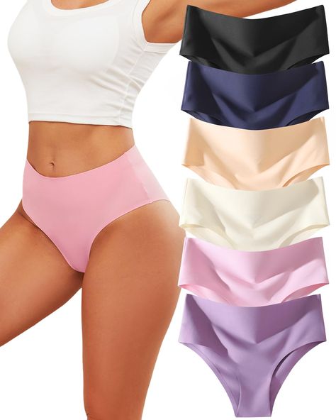 PRICES MAY VARY. Cover your belly: High waisted underwear provide smooth belly coverage without squeezing your stomach and causing discomfort. The top of the waist belt is double, preventing curling and rolling down Women no show underwear: Seamless underwear will not only help prevent visible underwear lines, they'll also be gentler on your skin Breathable bikini underwear: Made of 90% Nylon and 10% Spandex, stretch and comfortable, you can wear it all day without feeling tied down Cheeky under Amazon Bras, Classic Wardrobe Staples, Classic Wardrobe, Bras And Panties, Workout Accessories, High Cut, 6 Pack, Waist Belt, Wardrobe Staples