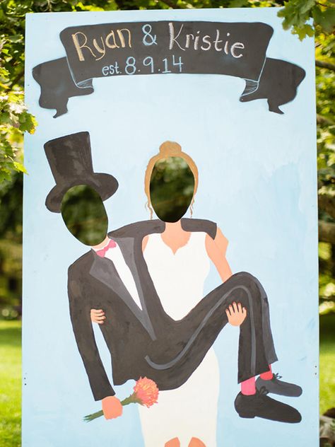 Create funny photos ops with a handmade stand-up newlywed cutout for a funky photo booth substitute that will have your wedding guests rolling! Funky Photo, Fun Wedding Reception, Funny Photo Booth, Photo Booth Ideas, Wedding Reception Fun, Funny Wedding Photos, Photos Booth, Wedding Activities, Wedding Photo Booth