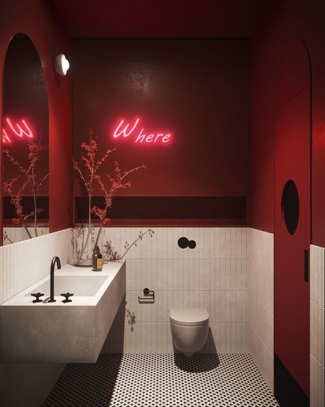 Toilet Restaurant, Toilette Design, Ideas Baños, Restaurant Bathroom, Wc Design, Restroom Design, Washroom Design, Restroom Decor, 카페 인테리어 디자인