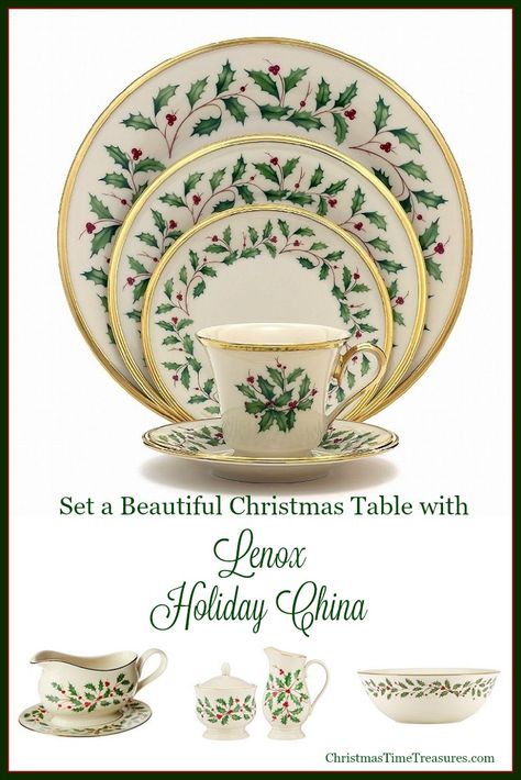 Christmas Entertaining Decor, Christmas China Patterns, Christmas Dinnerware Sets, Holiday China, Lenox Christmas, Holiday Dinnerware, Lenox Holiday, Christmas Dining Table, Christmas China