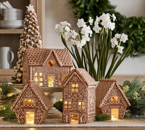 Gingerbread House Decor Pottery Barn Christmas Decor, Pottery Barn Christmas, Vibeke Design, Gingerbread Christmas Decor, Gingerbread Village, Gingerbread House Decorations, Christmas Gingerbread House, 12 December, Christmas Inspo