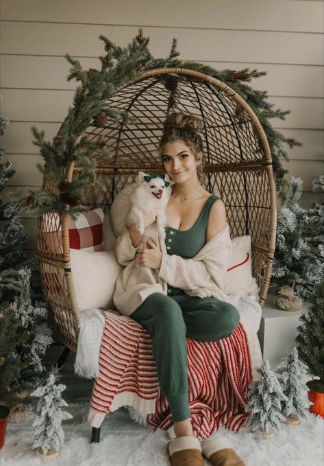 #Christmas #Christmasphotography #christmas2023 #cozyvibes #dog #eggchair #holidayseason #aesthetic #petphotography #dogchristmas Egg Chair Photoshoot, Chair Photoshoot, Portrait Photoshoot, Christmas Photoshoot, Christmas Minis, Egg Chair, Ugly Christmas, Christmas Sweaters, Egg