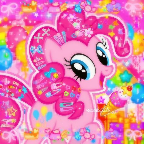 Kidcore Pfp, Pink Pie, Soft Kidcore Aesthetic, Soft Kidcore, Scene Core, My Little Pony Wallpaper, Y2k Cute, My Lil Pony, Kawaii Core