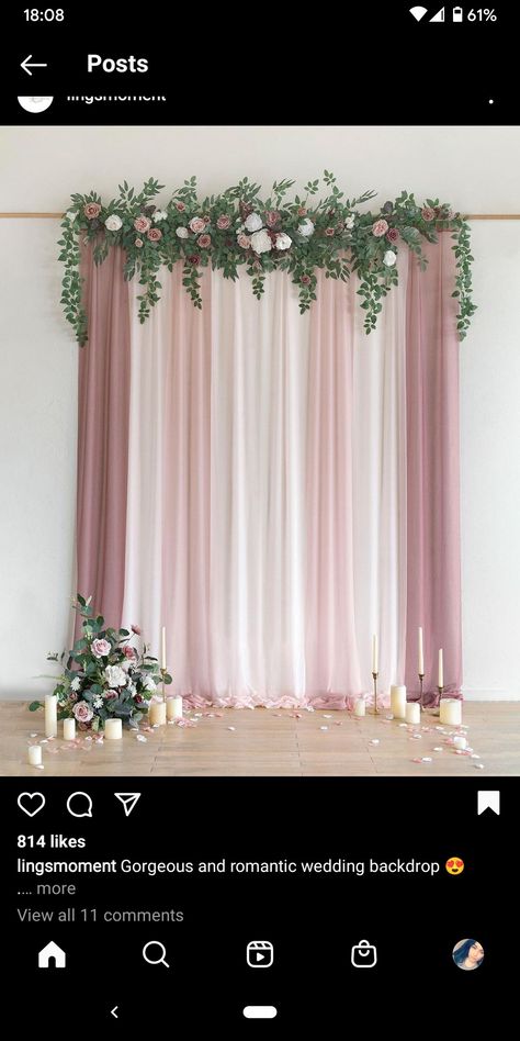 Mauve Wedding Backdrop, Pink Backdrop Ideas, Photobooth Wall, Dekor Lamaran, Photobooth Layout, Blush And Grey Wedding, Pink Engagement, Bridal Tea Party, Bridal Shower Backdrop