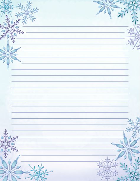 Free printable watercolor snowflake stationery in JPG and PDF formats. The stationery is available in lined and unlined versions. Download it at https://museprintables.com/download/stationery/watercolor-snowflake/ Letter Paper Printable, Cute Letter Paper, Stationary Printable Free, Christmas Note Paper, Christmas Letter Paper Printable, Christmas Writing Paper Free Printable, Border Paper Printable, Free Printable Lined Stationary Paper, Snowflake Stationary Printable Free