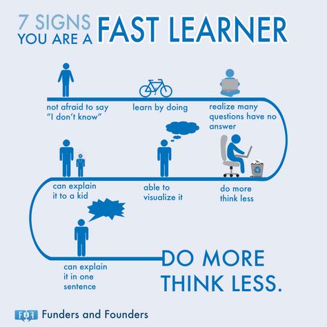 Lifelong learning - great infographic pushing doing as an awesome learning tool. Fast Learner, Types Of Learners, रोचक तथ्य, Instructional Design, Personality Development, Learning Styles, Learning And Development, Critical Thinking Skills, Study Skills