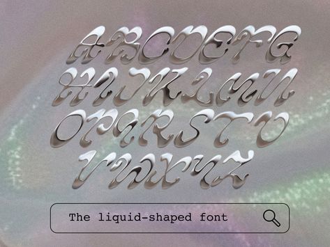 Liquid font - 3D Bubble Font PNG Letters. Y2K Balloon Metal Liquid Chrome Style for Logos, Social Media. Mermaidcore aesthetic. Mermaidcore Aesthetic, Liquid Font, Metal Typography, Edgy Fonts, Canva Keywords, Bubble Font, Font Png, Metal Font, Font Letters